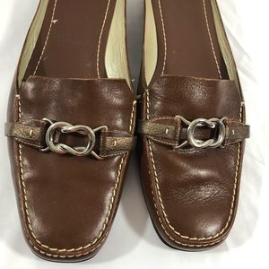 Cole Haan mules brown leather Nike Air sole 9.5